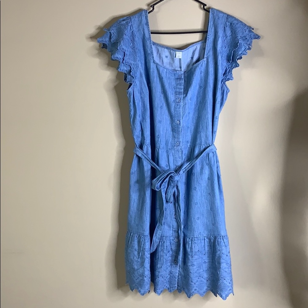 Old Navy Blue Jean Dress Size XL Tie at The Waist